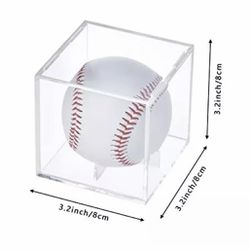 Stackable Baseball Display Case, Acrylic Cube Memorabilia Display Storage Box, UV Protected Baseball Holder for Ball Display - Fits Official Size