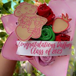 Graduation Gifts Bouquets Bandana Roses Strawberry Shortcake 