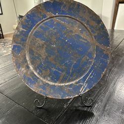 Decorative blue and brown plate