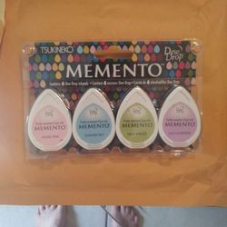 New. Memento Dew Drop Inkpads Set Of 4. Pastels. 