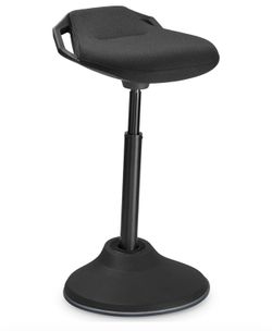 Standing Desk Chair, Adjustable Ergonomic Standing Stool, 23.6-33.3 Inches, Swivel Sitting Balance Chair, Fabric Upholstery, Anti-Slip Bottom Pad, Ink
