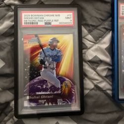 Shohei Ohtani 2025 Bowman Chrome Purple Refractor PSA 9