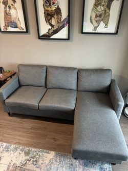 Sectional l shaped sofa couch grey black
