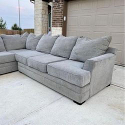 Broyhill Light Gray Two Piece Sectional Couch - Free Delivery