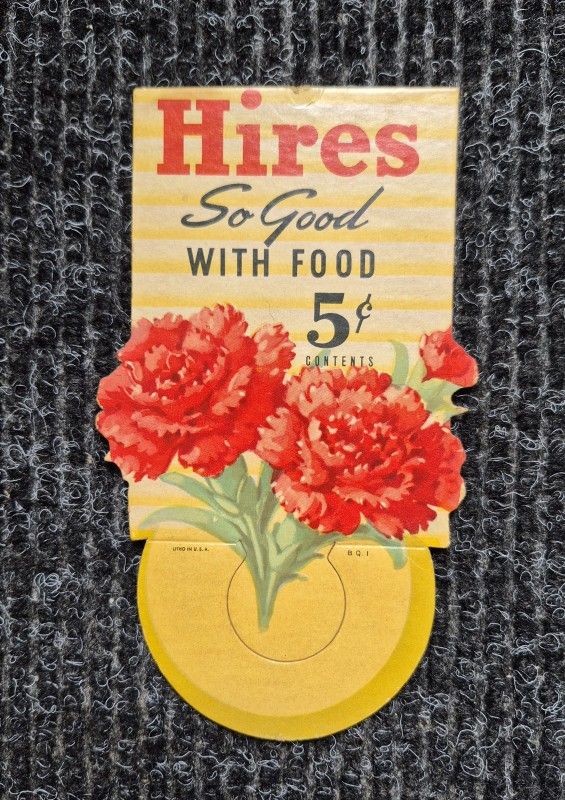 1950's Hires Die Cut Bottle Topper