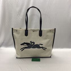 Longchamp Large Canvas Tote Shoulder Bag Travel Bags