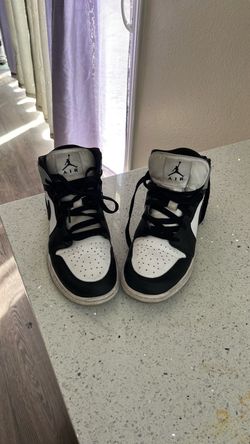 Air Jordan 1 Mid Black White Sneakers Size 5Y