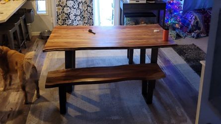 Real Wood Live Edge Kitchen Table