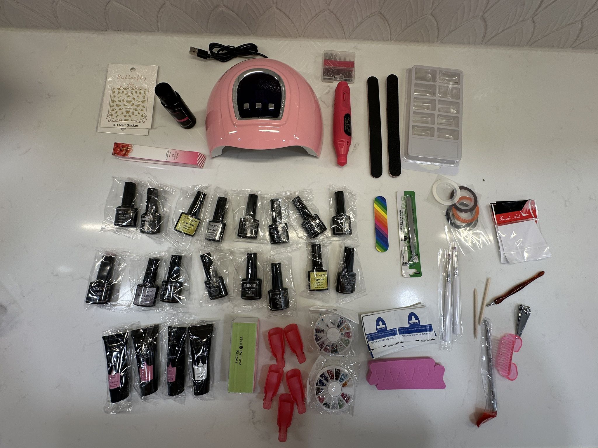 Gel Nail Polish Kit with UV Light and Drill (Brand New)