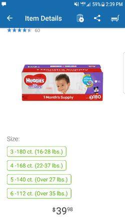 Diapers have some of each size