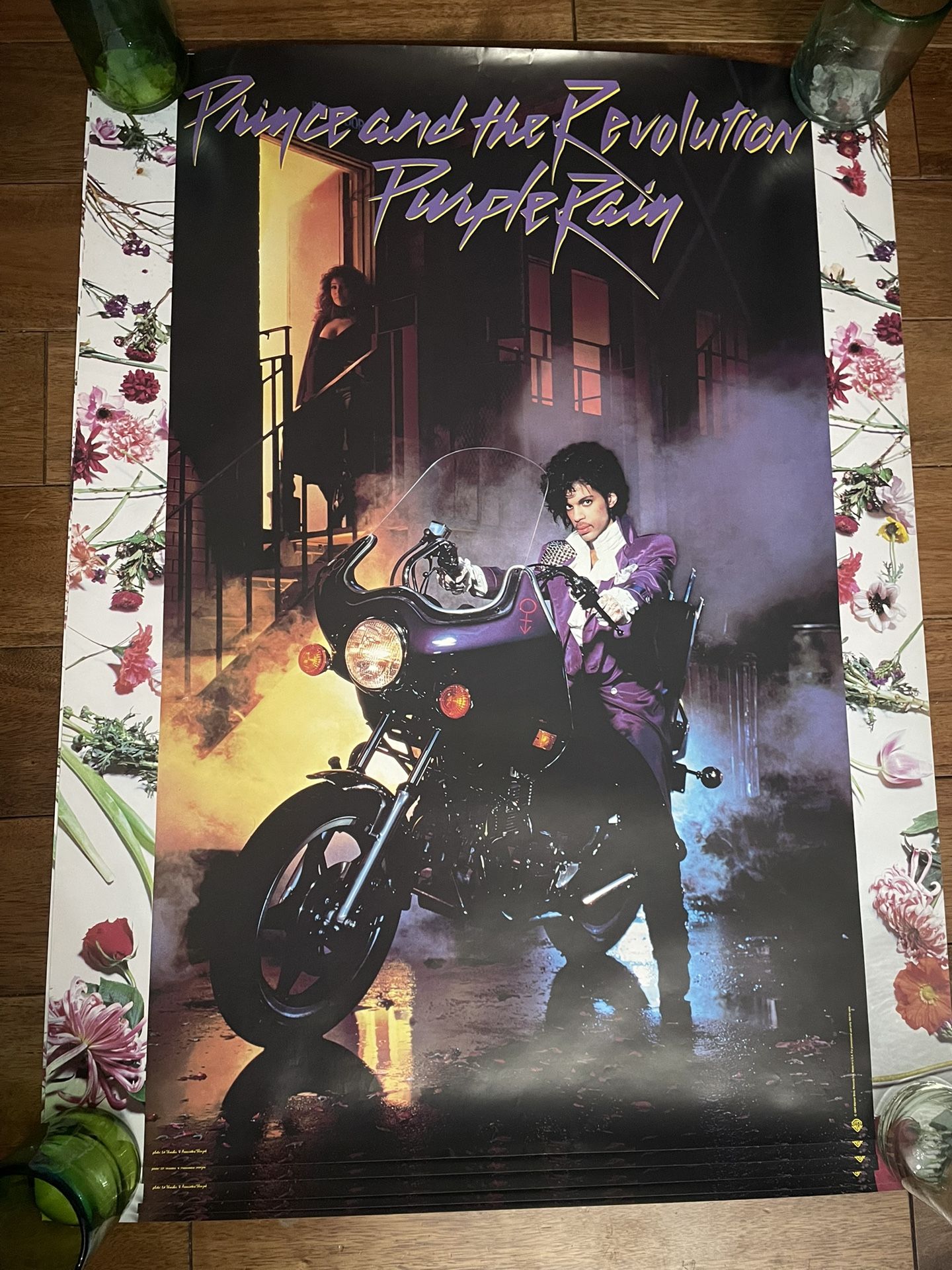 Prince "Purple Rain" Warner Bros. US Promo Poster for Record Album LP 1984 Rare