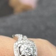 10K white gold diamond bridal set 