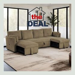U-SHAPE SECTIONAL WITH SLEEPER: CLEARANCE TAG