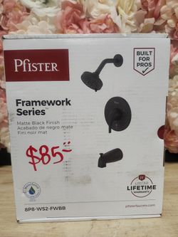 Pfister
Framework Series Single Handle 3-Spray Tub and Shower Faucet 1.75 GPM in Matte Black (Valve Included