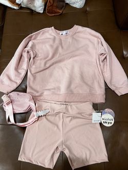 Violet Skye Pink Sweatshirt & Shorts Set Size 14/16
