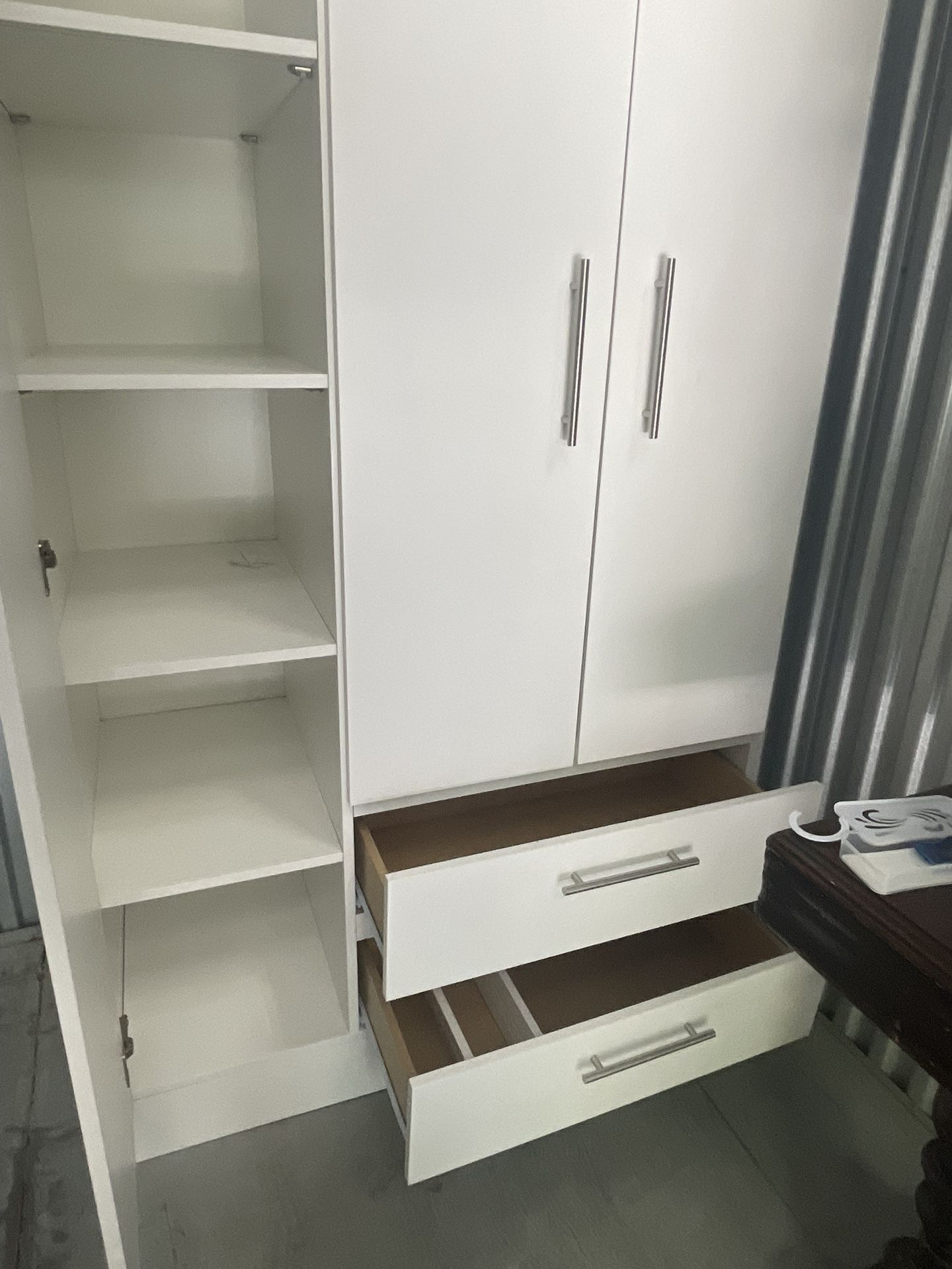 HAMANY 3Door Wardrobe with 2 Drawers, Freestanding Armoire Closet