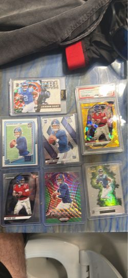 Jaxson Dart Rookie Card Lot – PSA 9 Gold Ice + /10 & /15 RCs – NY Giants
