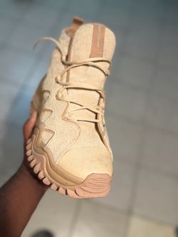 Beige Suede High-Top Sneaker Boot