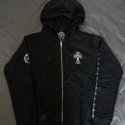 Brand New CH Black Cross Back Graphic Zip Hoodie