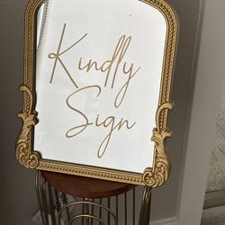 Golden Mirror Guestbook Sign