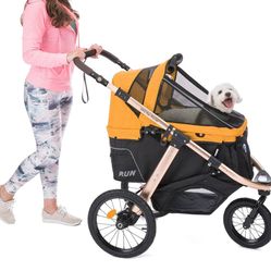 HPZ™ PET ROVER RUN Performance Jogging Sports Stroller For Small/Medium Dogs, Cats And Pets (Speed Yellow)