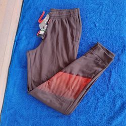 Under Armour Gray and Red Joggers Boys Youth Large