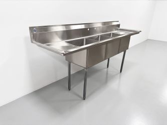 90 ins Stainless Steel 3 Compartment Sink NSF C3T181812-18LR