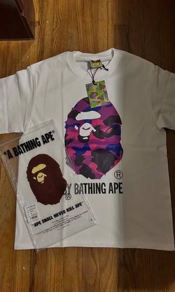 White and purple bape tee