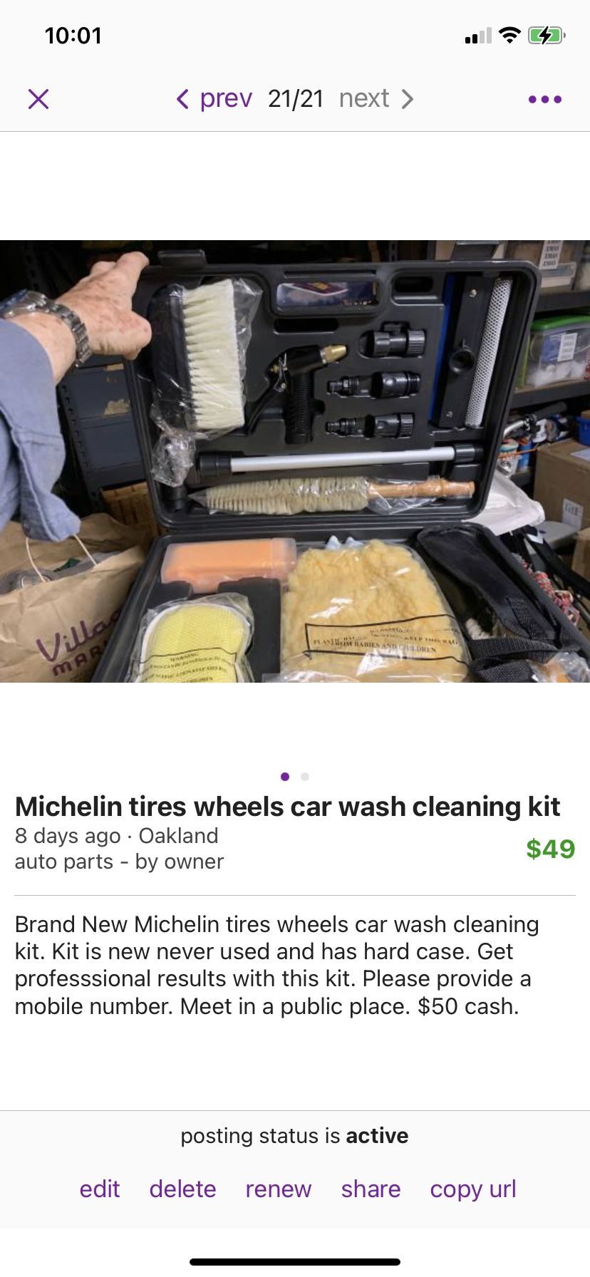 Michelin car & tire Wash Kit with Hard Case $30