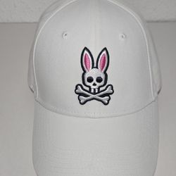 Psycho Bunny White Adjustable Strapback Baseball Hat O/S
