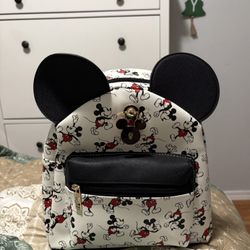 Disney Mickey Mouse All Over Print Mickey Ears Mini Dome Backpack