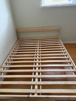 IKEA NEIDEN Bed frame, pine, Full size with Slatted Base