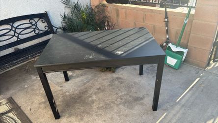 Black square wooden table