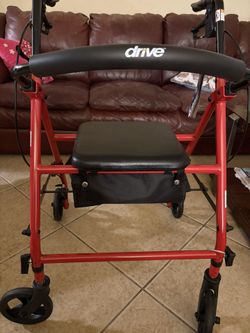 Drive Medical Rolling Walker Brand New Fold Up And Removable Back Support 