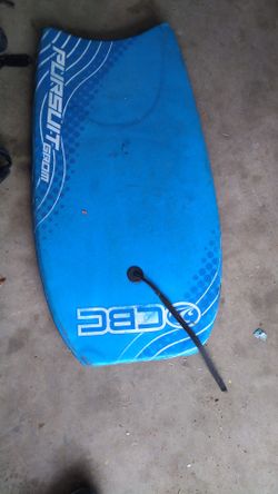 boogie board and life vests