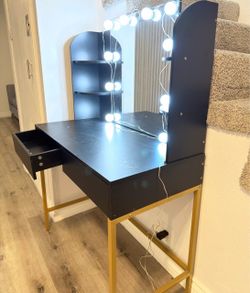 Hollywood Vanity Makeup Table with Mirror & Lights – $50 OBO