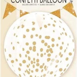 Gold 36 Inch Clear Confetti Balloons Party Supplies for Any Occasion