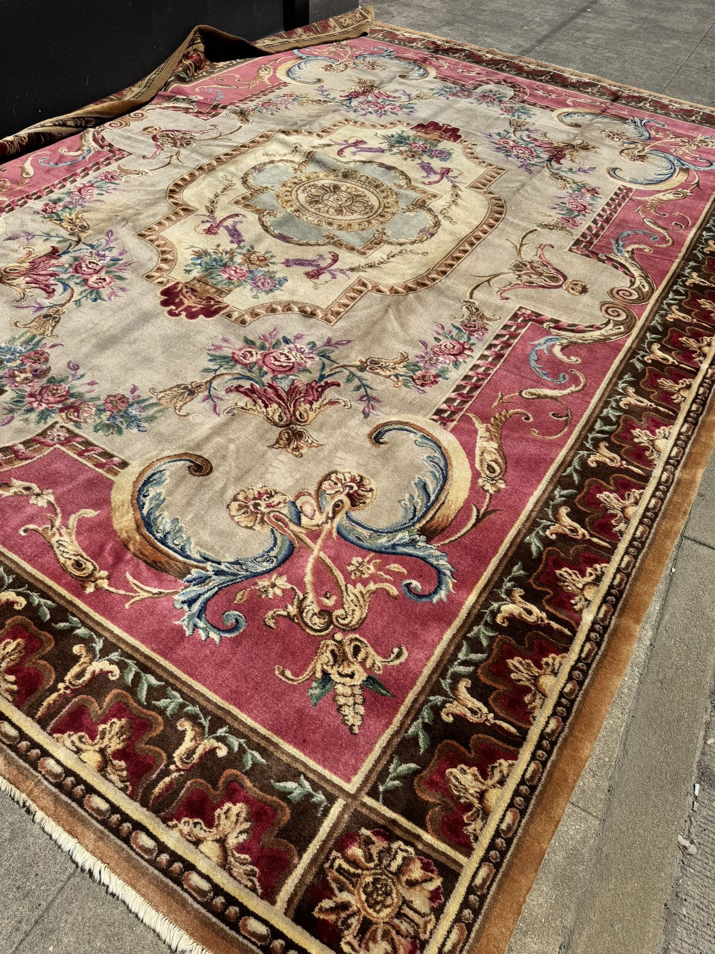 Large Art deco vintage rug 12’7x17’8ft