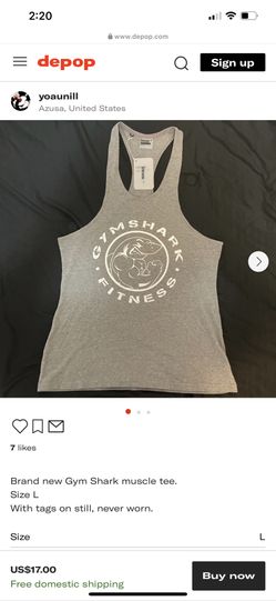 BRAND NEW GYM SHARK MUSCLE SHIRT W TAGS ATTACTHED