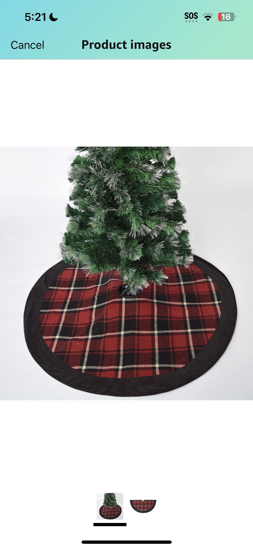 50" plaid fabric with black suede border Christmas Tree Skirt XMAS Tree Decoration Merry Christmas Supplies Christmas Decoration