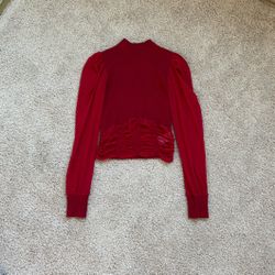 Almost famous Red mock neck top. XS-s