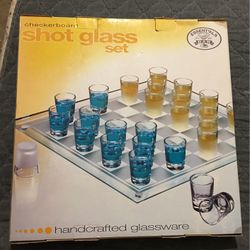 Shot Glass Checker Board Set Bar Drinking Glass