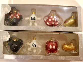 Set of 2 Disney Park Ornaments Mickey & Minnie