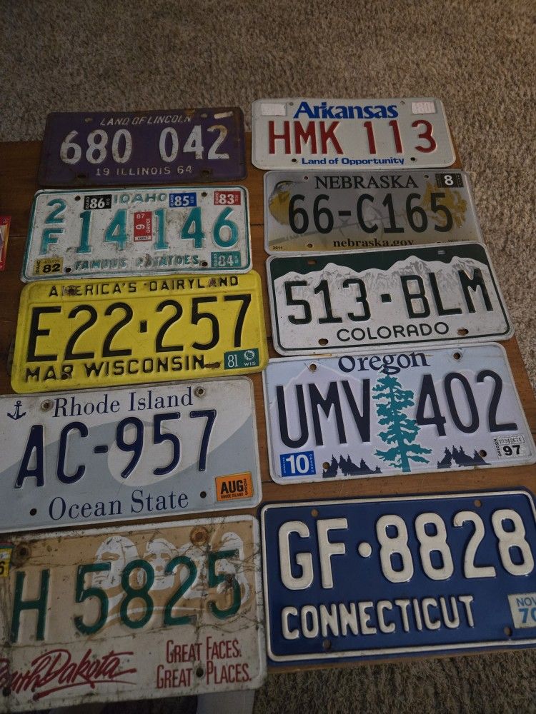 20 Vintage Expired License Plates 