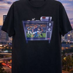 Retro Football TV Graphic Black T-Shirt | Houston Style Streetwear 