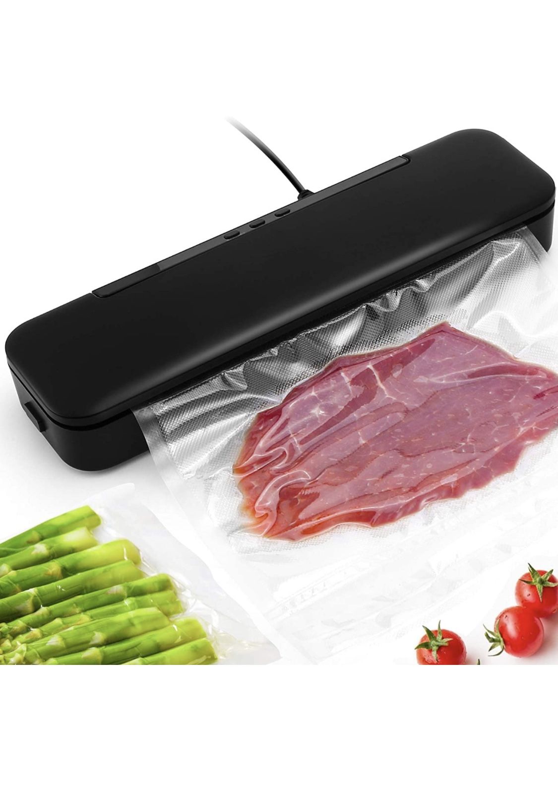 Vacuum Sealer Machine, Automatic Food Sealer with Air Sealing System for Food Savers w /Starter Kit, Easy to Clean, Heat Sealing Bag Roll(11 inch*118