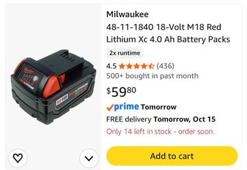Milwaukee battery XC4