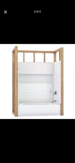 60" × 30" x 77” Shower/bath combo, right hand drain - NEW