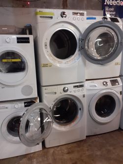LG front load washer and electric dryer set working perfectly with 4 months warranty