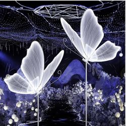 Wedding LED Floor Lamp: Hanging White Color Ceiling Light - Romantic Wedding Decoration - Adjustable Height Creative Butterfly Props (2, 60 CM/23.6 in